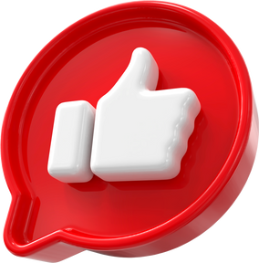 3D like icon. like button. 3D element.