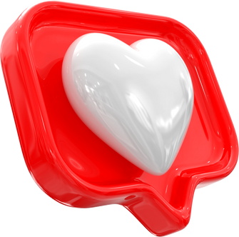 3D like icon . 3D Love icon